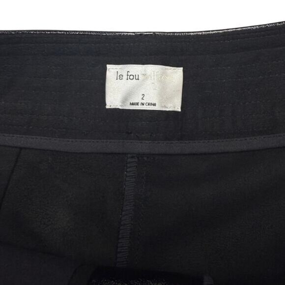 WILFRED Aritzia Funk Glossy Vinyl High Rise Slim Fit Pant Sz 2 Black - Picture 6 of 8